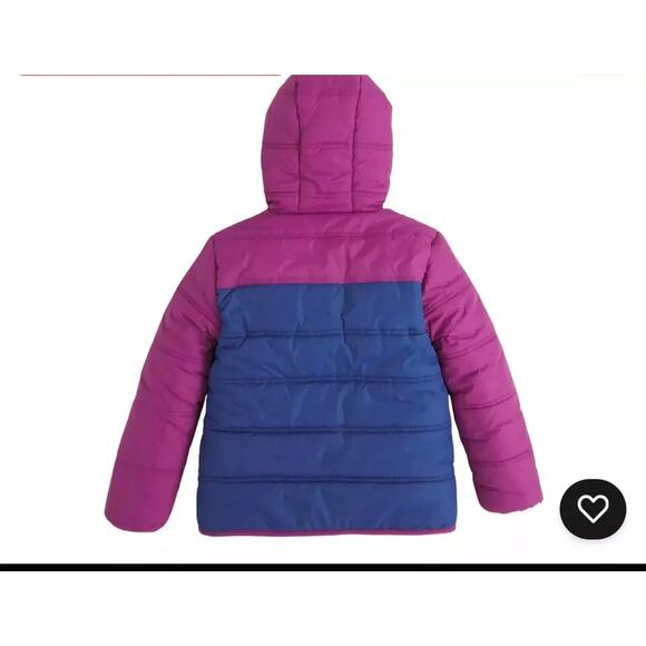 Eddie Bauer Youth Girls' Reversible Jacket - Magenta/Blue/Fleece Small Size 7/8 - Picture 4 of 5